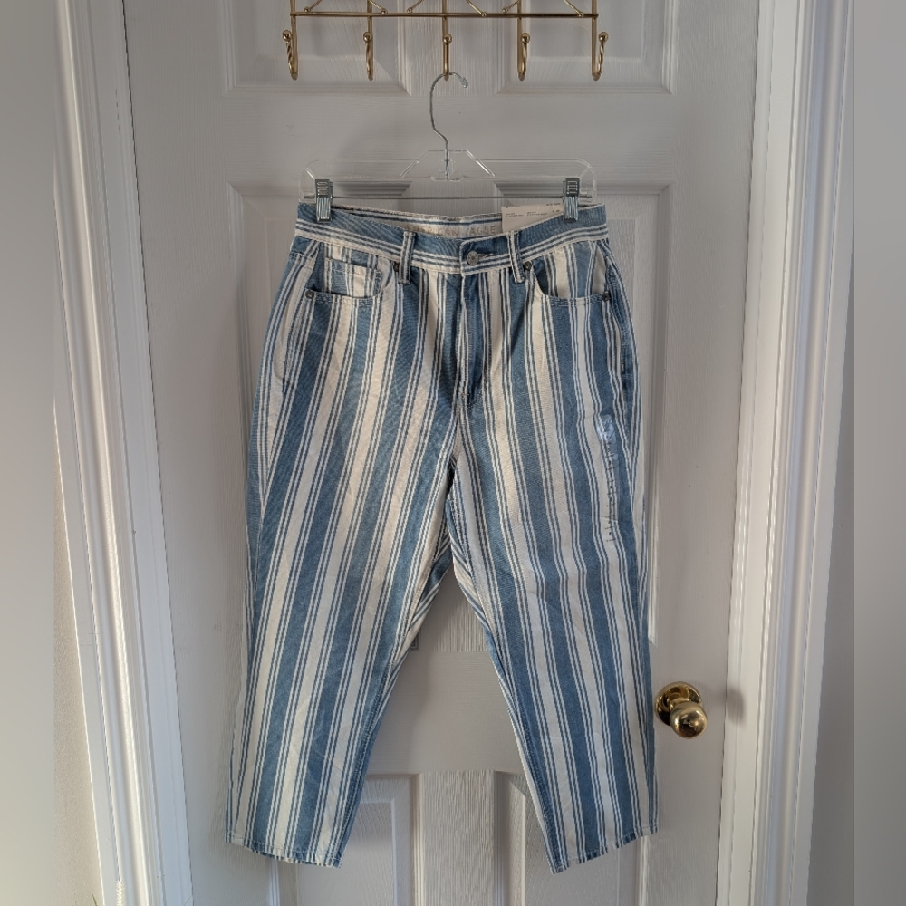 NWT American Eagle Outfitters Blue and White Striped Trousers
